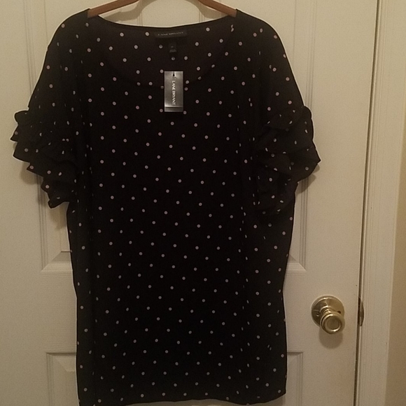 Lane Bryant Black with Salmon color dots - Picture 1 of 3
